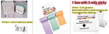 Portable Mini Thermal Label Printer Home Photo Printer Student Wrong Question Printer Bluetooth-compatible Mini Label Printer Price Tag DS World