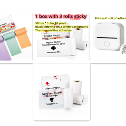 Portable Mini Thermal Label Printer Home Photo Printer Student Wrong Question Printer Bluetooth-compatible Mini Label Printer Price Tag DS World