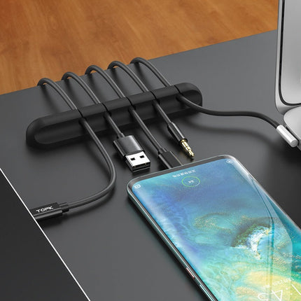 Silicone USB Cable Winder Desktop Cable Organizer Management Multipurpose Clips Cables Protector For Wired Headphones DS World