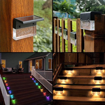 Waterproof New RGB LED Solar Light Step Fence Light DS World