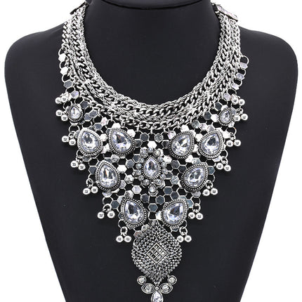 Alloy Diamond Short Necklace Crystal Necklace