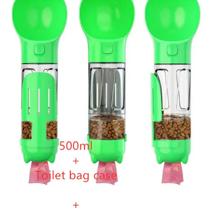 Pet Water Bottle Feeder Bowl Garbage Bag Storage Portable Pet Outdoor Travel 3 In 1 Dog Water Bottle DS World
