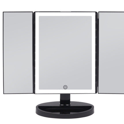 24 LED Magnifying Lighted Cosmetic Makeup Mirror Tabletop Tri-fold Touch Screen Mirror Touch Screen DS World