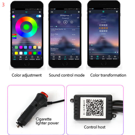 Car Fiber Optic Ambient Light Modified Car Interior Cool Light APP Rhythm Light