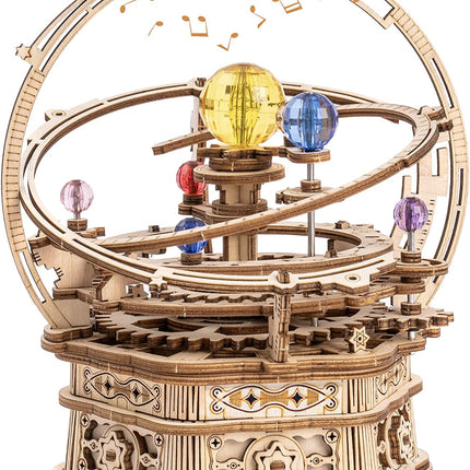 ROKR Rotating Starry Night Mechanical Music Box 3D Wooden Puzzle Assembly Model Building Kits Toys For Children Kids - AMK51 DS World