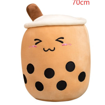 Cute Fruit Drink Plush Stuffed Soft Strawberry Milk Tea Plush Boba Tea Cup Toy Bubble Tea Pillow Cushion Kids Gift DS World