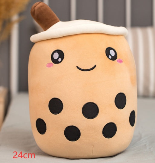 Cute Fruit Drink Plush Stuffed Soft Strawberry Milk Tea Plush Boba Tea Cup Toy Bubble Tea Pillow Cushion Kids Gift DS World