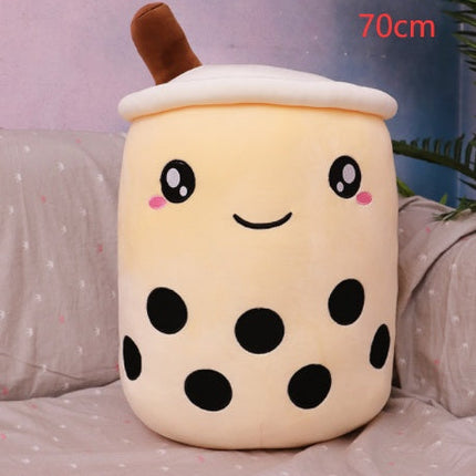 Cute Fruit Drink Plush Stuffed Soft Strawberry Milk Tea Plush Boba Tea Cup Toy Bubble Tea Pillow Cushion Kids Gift DS World