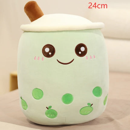 Cute Fruit Drink Plush Stuffed Soft Strawberry Milk Tea Plush Boba Tea Cup Toy Bubble Tea Pillow Cushion Kids Gift DS World