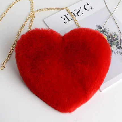 Love Bags For Women Plush Chain Shoulder Bags Valentine's Day Party Bag DS World