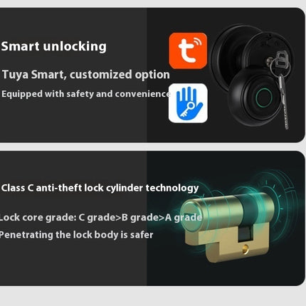 Smart Round Door Lock Ball Lock Household Smart Lock One Hold Open Fingerprint Lock