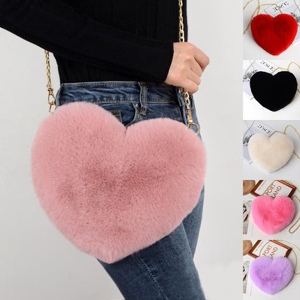 Love Bags For Women Plush Chain Shoulder Bags Valentine's Day Party Bag DS World