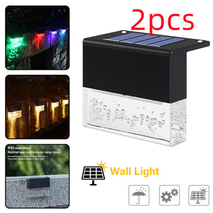 Waterproof New RGB LED Solar Light Step Fence Light DS World