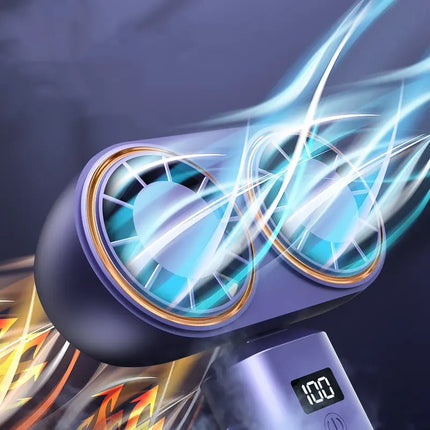 USB Handheld Mini Fan Foldable Portable Neck Hanging Fans 5 Speed USB Rechargeable Fan With Display Screen DS World