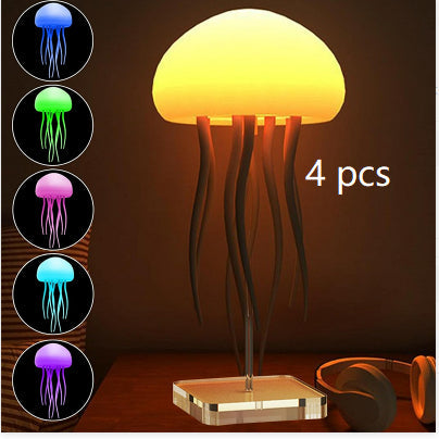 Jellyfish Mood Lamp LED Jellyfish Night Light Portable Jellyfish Lamp Jellyfish Decorations Smart Table Lamp For Bedside Desk DS World