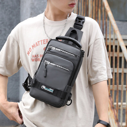 Multifunction Bags For Men Nylon Backpack Crossbody Shoulder Bag With USB Charging Port Chest Bags Pack DS World