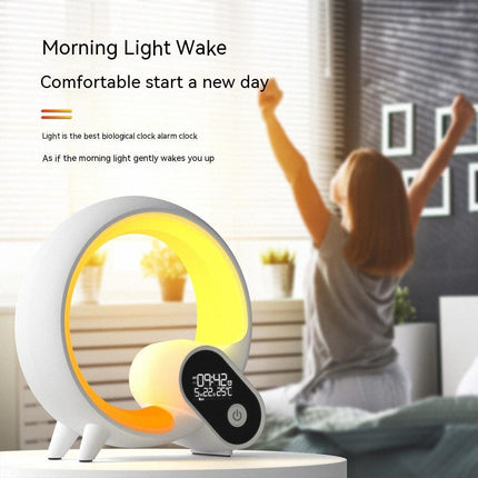 Creative Q Light Analog Sunrise Digital Display Alarm Clock Bluetooth Audio Intelligent Wake-up Q Colorful Atmosphere Light DS World