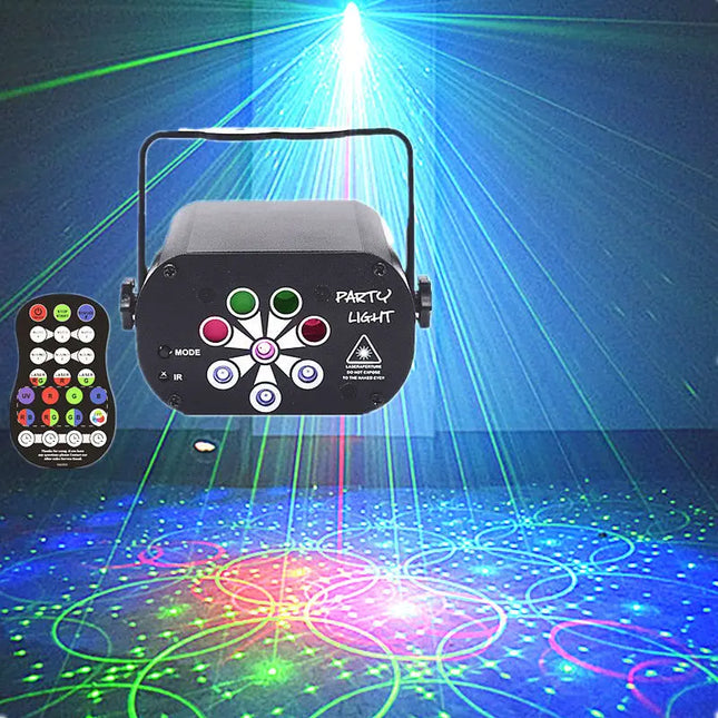 New LED Stage Light Laser Projector Disco Lamp With Voice Control Sound Party Lights For Home DJ Laser Show Party Lamp DS World