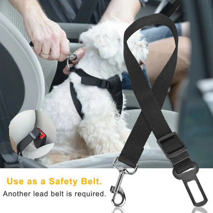 2Pcs Pet Dog Seat Belt Leash Adjustable Pet Dog Cat Safety Leads Harness DS World