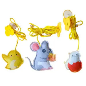 Cat Toys Simulated Cute Toys Funny Self-hey Interactive Toy Rope Grabbing Mouse Telescopic Hanging Cat Pet Supplies DS World
