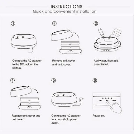 HOMEFISH Aroma Diffuser 500ml Ultrasonic Air Humidifier Colorful Light Fragrance Diffuser Essential Oil Diffuser For Home DS World