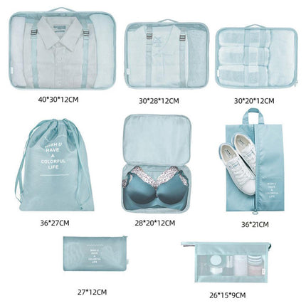 8-piece Set Luggage Divider Bag Travel Storage Clothes Underwear Shoes Organizer Packing Cube Bag DS World