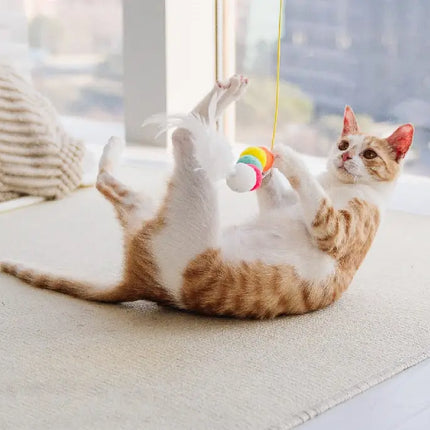 Cat Toys Simulated Cute Toys Funny Self-hey Interactive Toy Rope Grabbing Mouse Telescopic Hanging Cat Pet Supplies DS World