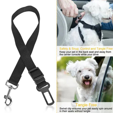 2Pcs Pet Dog Seat Belt Leash Adjustable Pet Dog Cat Safety Leads Harness DS World