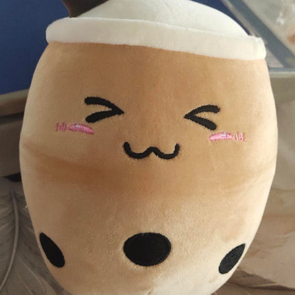 Cute Fruit Drink Plush Stuffed Soft Strawberry Milk Tea Plush Boba Tea Cup Toy Bubble Tea Pillow Cushion Kids Gift DS World