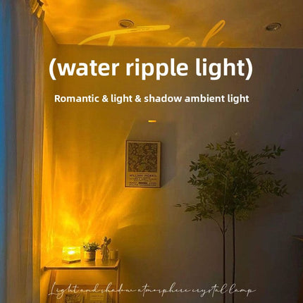 LED Night Light creating a romantic ambiance with water ripple effect and soft illumination.