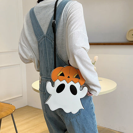 Halloween Shouder Bags Creative 3D Cartoon Pumpkin Ghost Design Cute Bags Women Cell Phone Purses Novelty Personalized Candy Crossbody Bags DS World