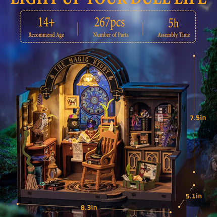 ROBOTIME DIY Miniature House Kit Magic Study Craft Model Kits DS World