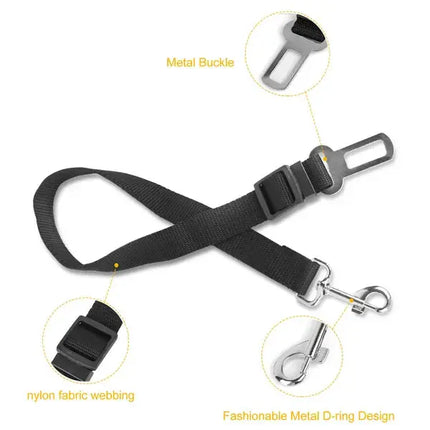 2Pcs Pet Dog Seat Belt Leash Adjustable Pet Dog Cat Safety Leads Harness DS World