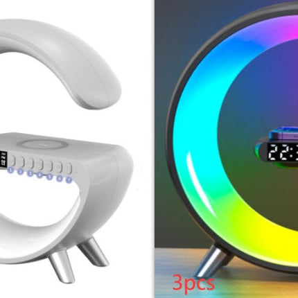 New Intelligent G Shaped LED Lamp Bluetooth Speake Wireless Charger Atmosphere Lamp App Control For Bedroom Home Decor DS World