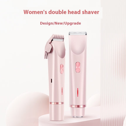 2 In 1 Hair Remover Women's Double Head Shaver Private Pubic Hair Trimmer Electric Razor Wet Dry Electric Body Hair DS World