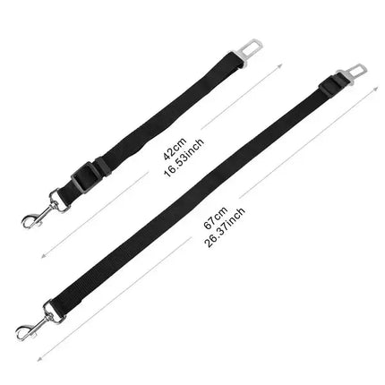 2Pcs Pet Dog Seat Belt Leash Adjustable Pet Dog Cat Safety Leads Harness DS World