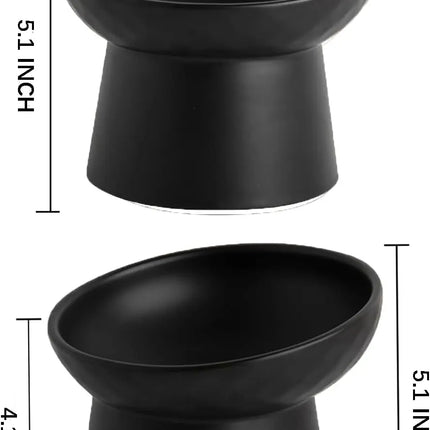 Ceramic Raised Cat Bowls Elevated Porcelain Pet Feeder Dish For Cats And Small Dogs Stress-Free Tilted Pet Food And Water Bowls Set Dishwasher And Microwave Safe DS World
