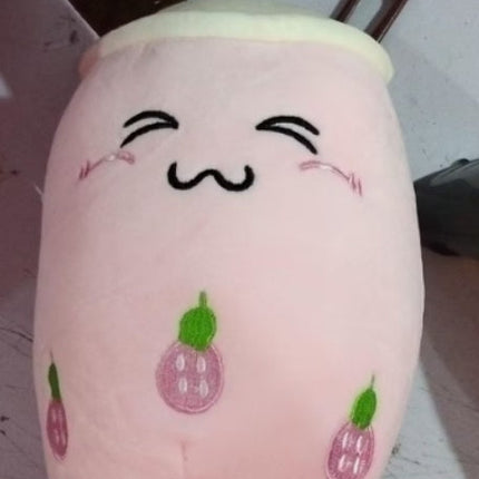 Cute Fruit Drink Plush Stuffed Soft Strawberry Milk Tea Plush Boba Tea Cup Toy Bubble Tea Pillow Cushion Kids Gift DS World