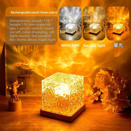 LED Night Light featuring a rechargeable touch design with three color options, perfect for home decor and ambiance.