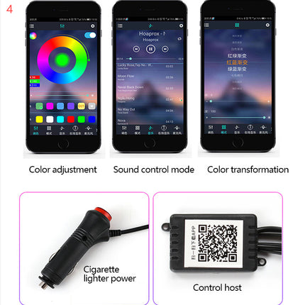 Car Fiber Optic Ambient Light Modified Car Interior Cool Light APP Rhythm Light