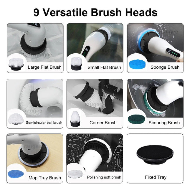 Electric Spin Scrubber Cordless Cleaning Brush Bathroom Rotating Scrubber DS World