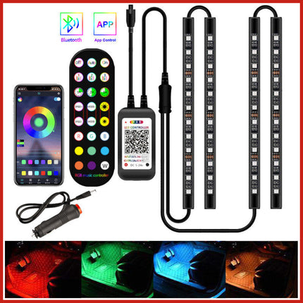 Styling Decorative Lamp LED Car Interior Light Waterproof Ambient Lamp Of Wireless Remote Music Control Car RGB Strip Lights DS World