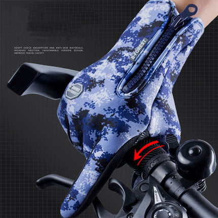 Winter Gloves Touch Screen Riding Motorcycle Sliding Waterproof Sports Gloves With Fleece DS World