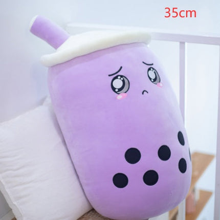 Cute Fruit Drink Plush Stuffed Soft Strawberry Milk Tea Plush Boba Tea Cup Toy Bubble Tea Pillow Cushion Kids Gift DS World