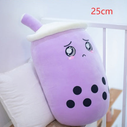 Cute Fruit Drink Plush Stuffed Soft Strawberry Milk Tea Plush Boba Tea Cup Toy Bubble Tea Pillow Cushion Kids Gift DS World