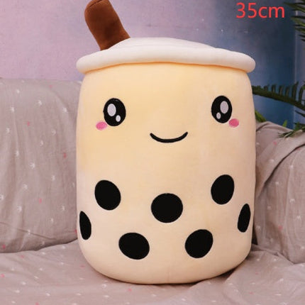 Cute Fruit Drink Plush Stuffed Soft Strawberry Milk Tea Plush Boba Tea Cup Toy Bubble Tea Pillow Cushion Kids Gift DS World