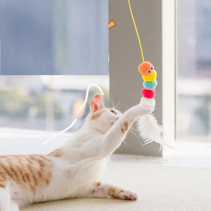 Cat Toys Simulated Cute Toys Funny Self-hey Interactive Toy Rope Grabbing Mouse Telescopic Hanging Cat Pet Supplies DS World