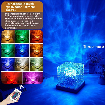 LED Night Light with rechargeable touch RGB colors and remote control for customizable ambiance.