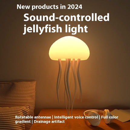 Jellyfish Mood Lamp LED Jellyfish Night Light Portable Jellyfish Lamp Jellyfish Decorations Smart Table Lamp For Bedside Desk DS World