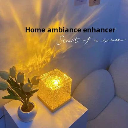 LED Night Light creating a warm ambiance with soothing light projection in a cozy living space.